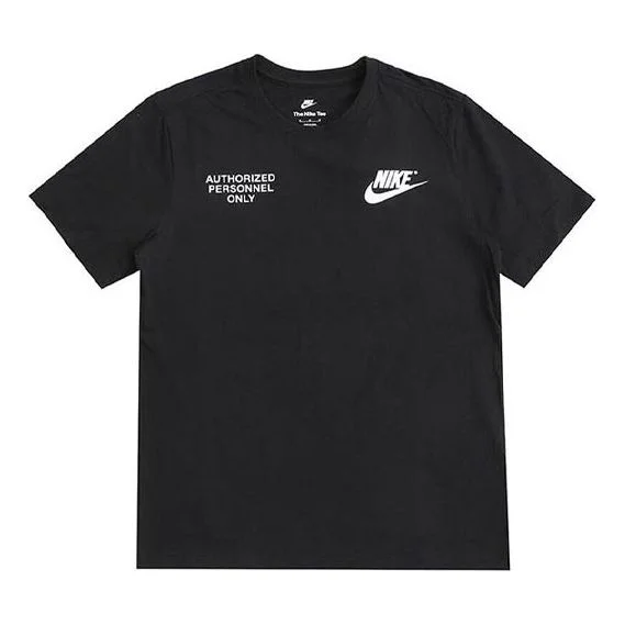 Nike SS22 Logo Printing Round Neck Short Sleeve Black DO8324-010 - 1