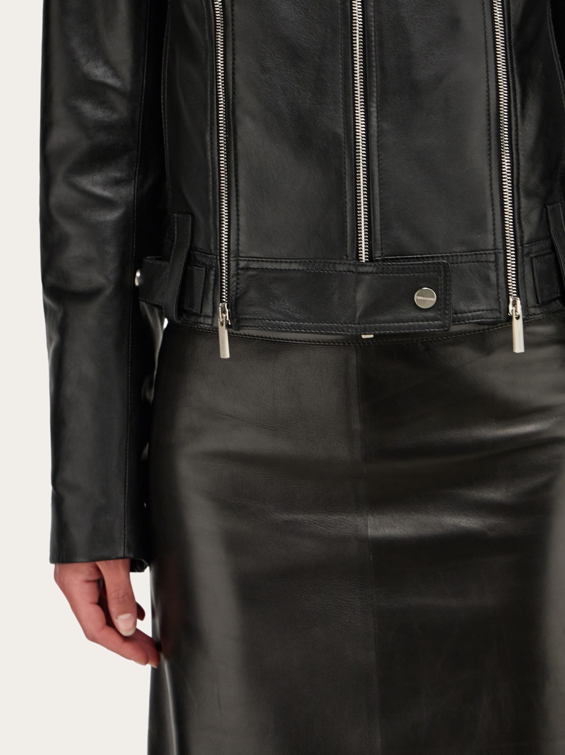 Biker jacket with vertical zip detail - 5