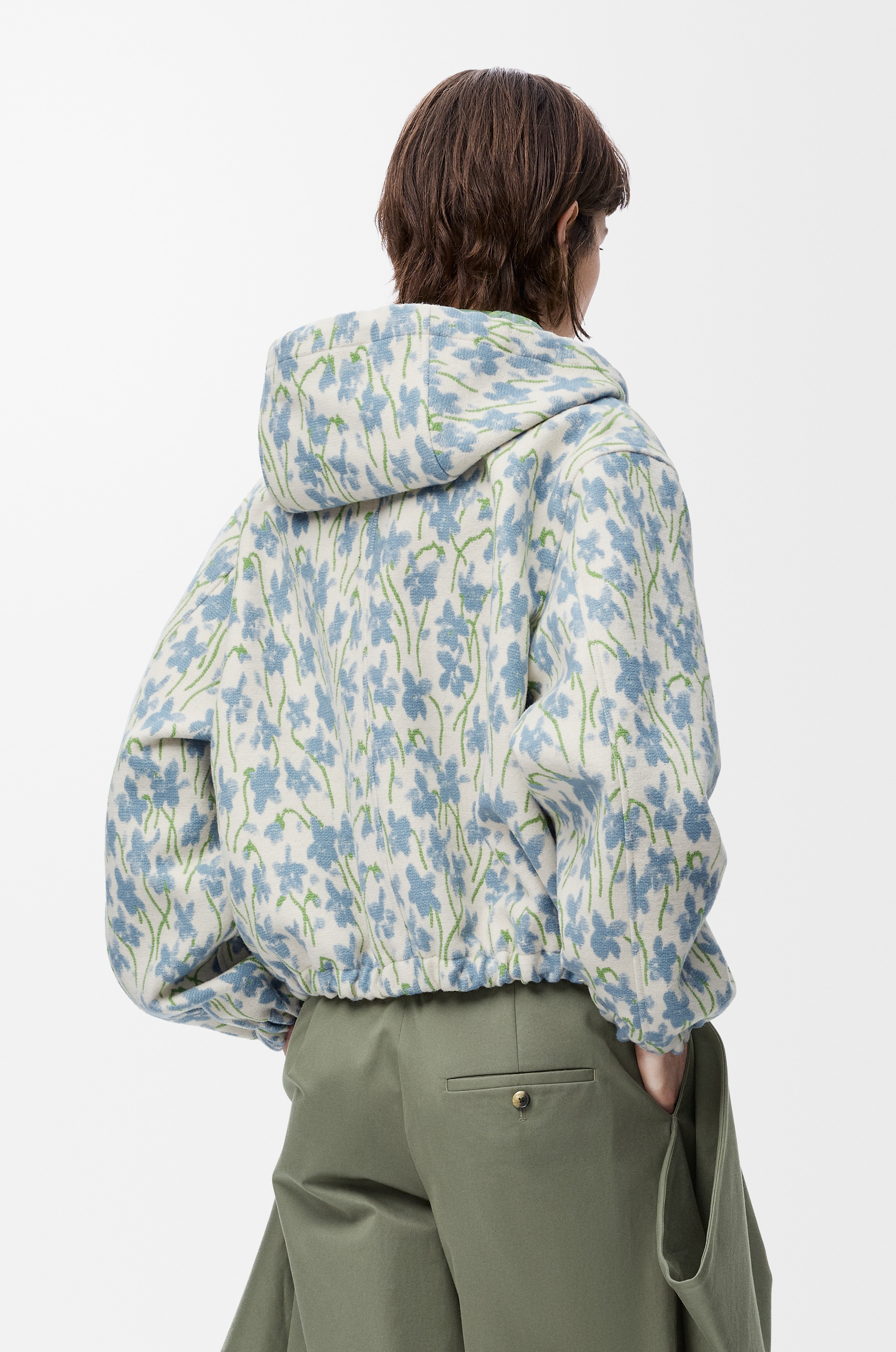 Hooded jacket in wool and cotton - 4