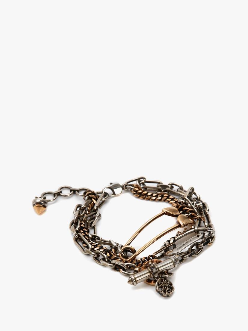 Safety Pin Bracelet in Gold/silver 2