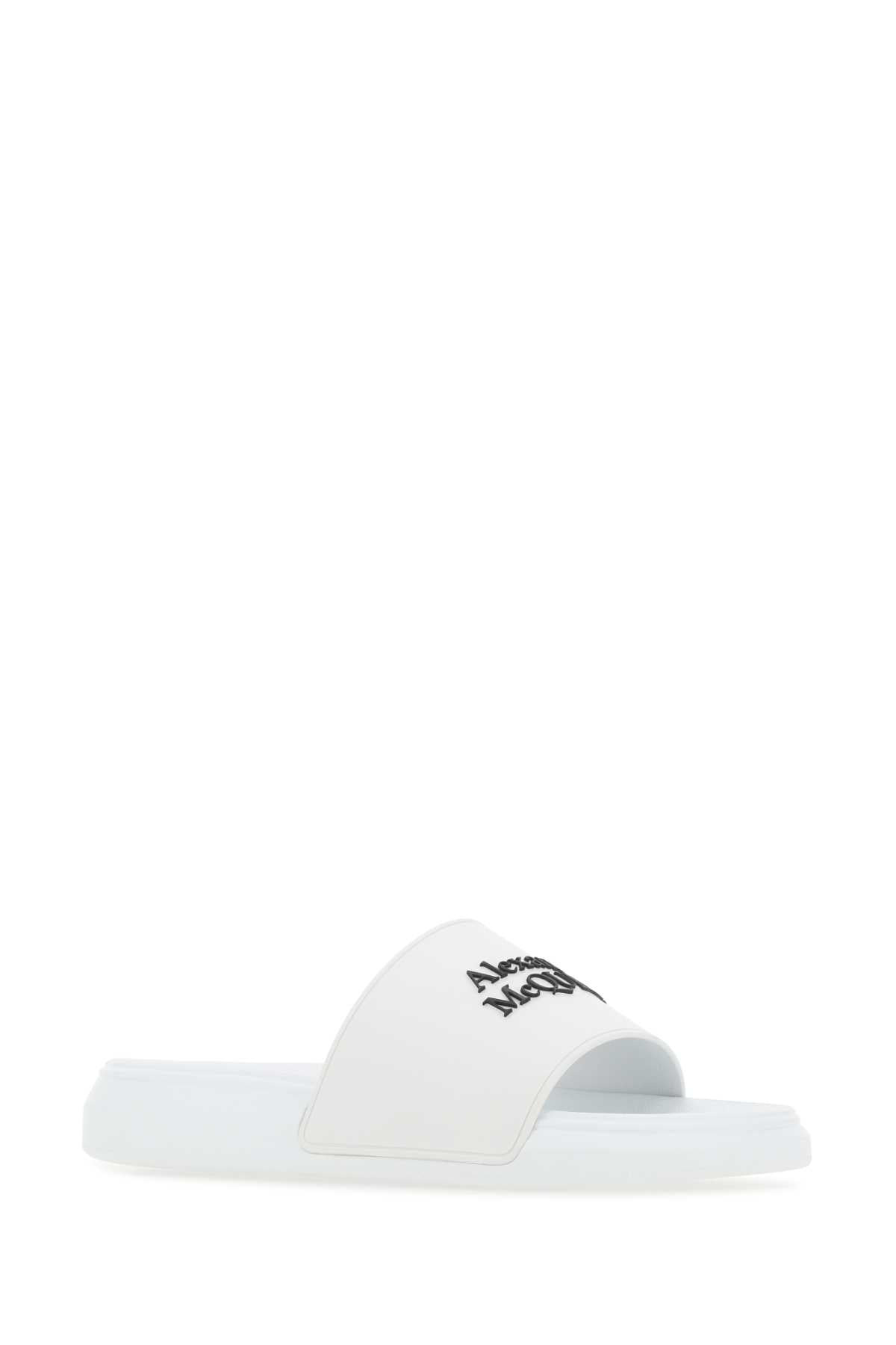 Alexander Mcqueen Men White Rubber Slippers - 2