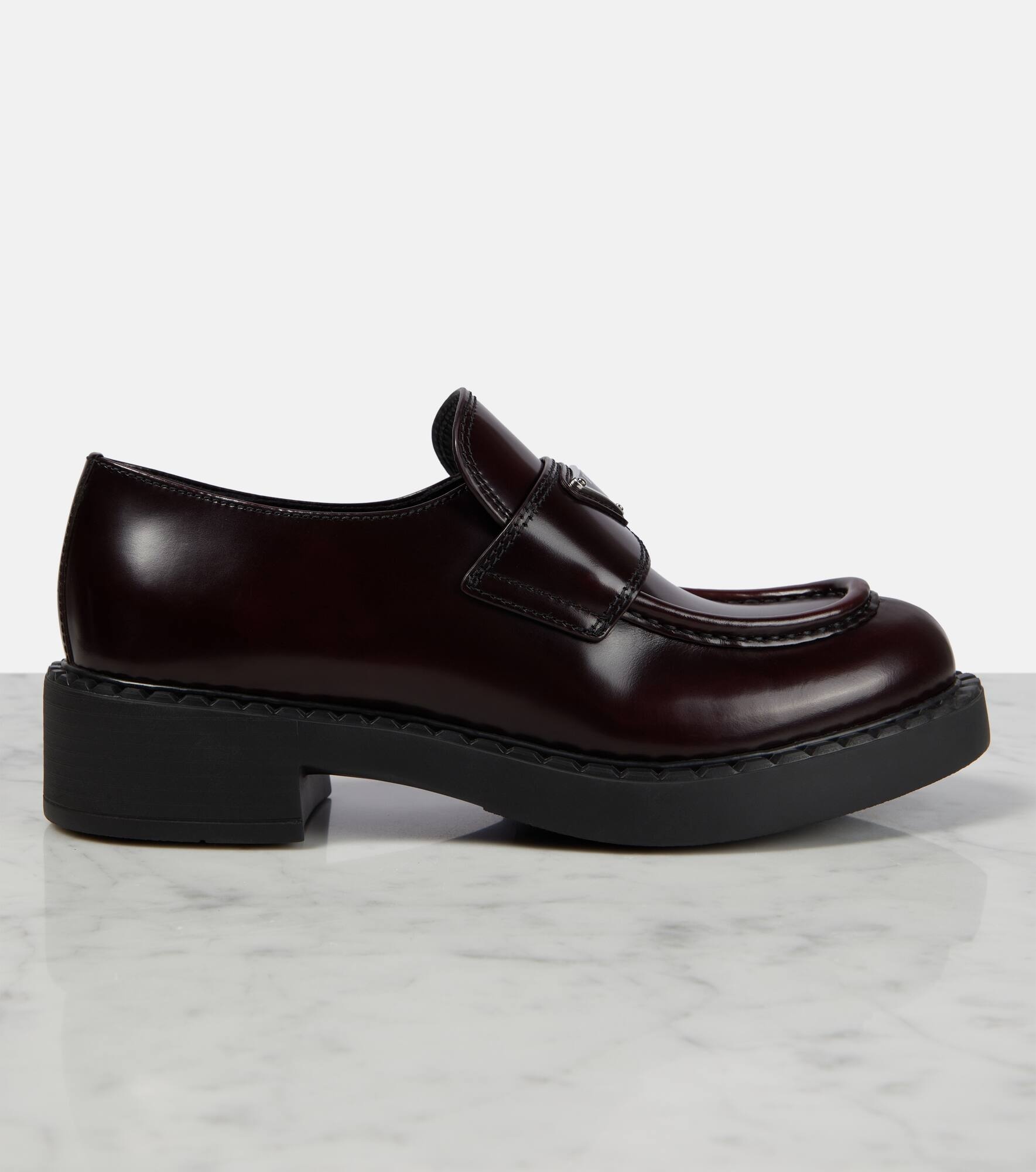 Logo leather loafers - 6