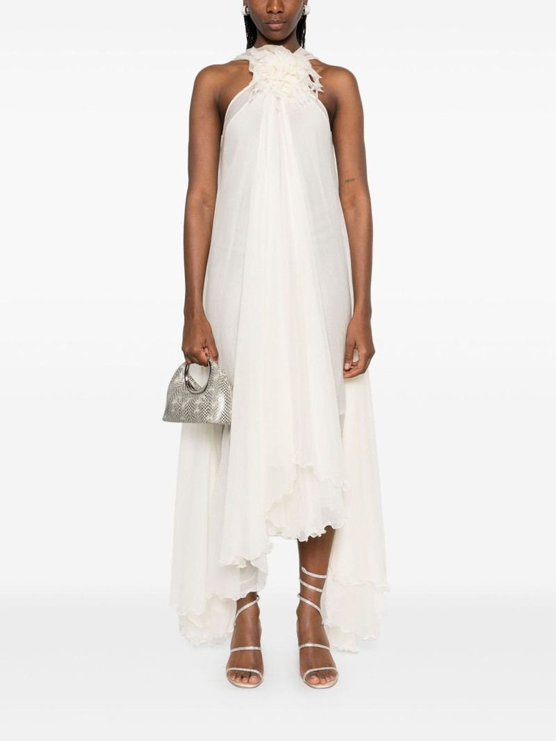 Blumarine floral-appliqué silk maxi dress outlook