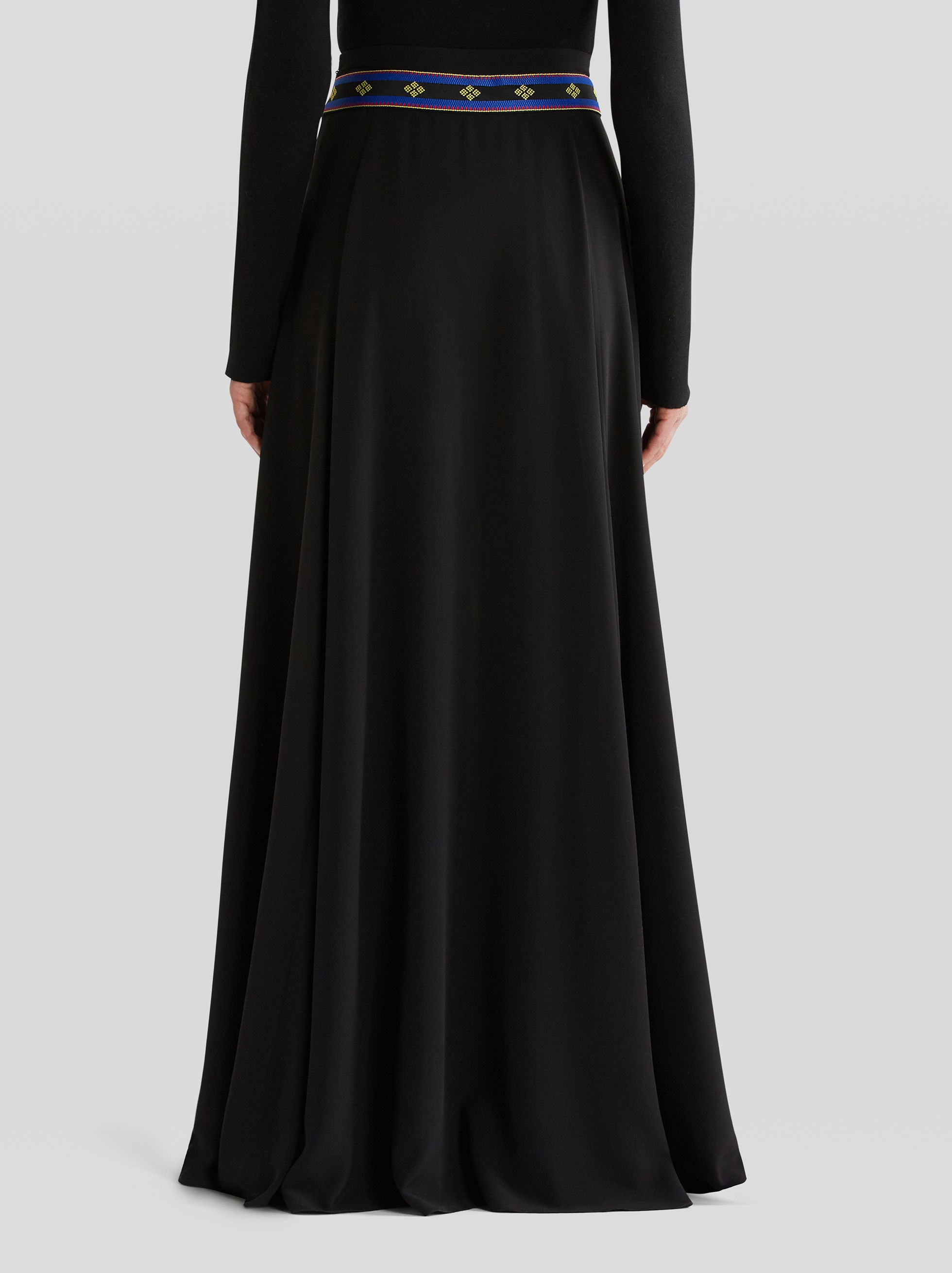 SILK SKIRT WITH RIBBONS AND FLORAL DETAIL - 4