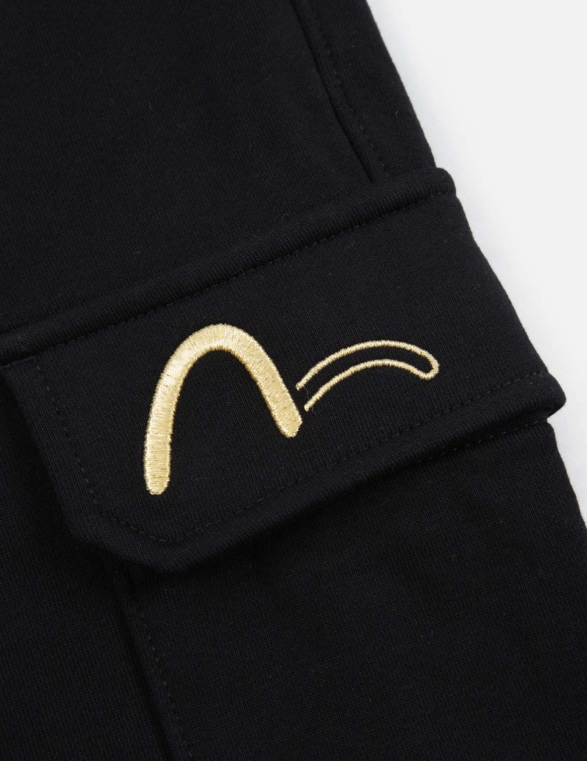 Brush Effect Logo Embroidery Cargo Sweatpants - 7