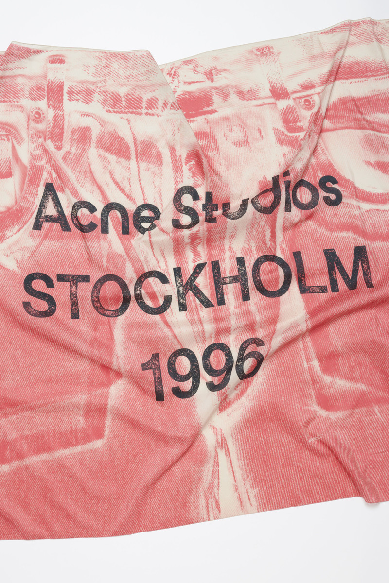 Thin printed scarf - Dark pink 3