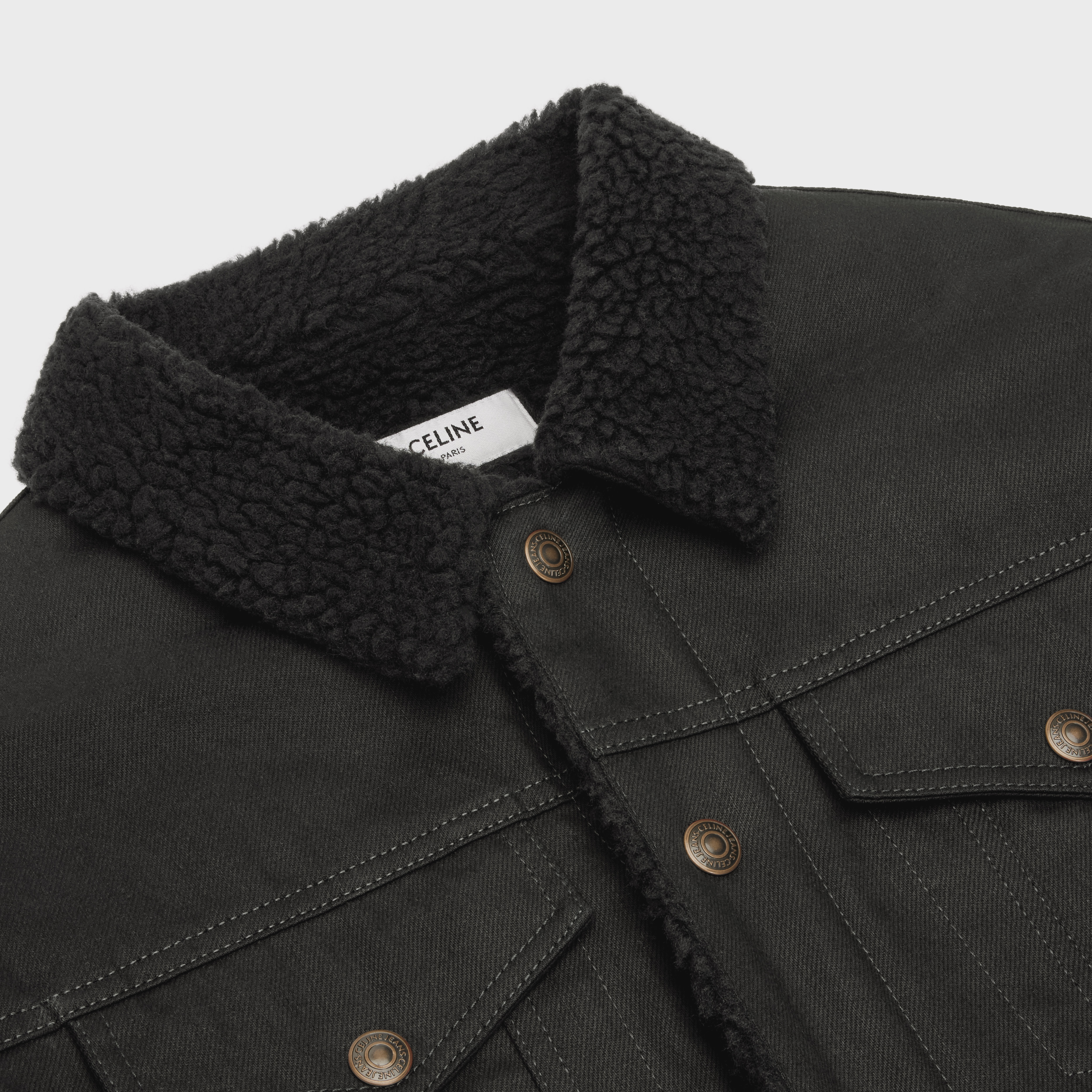 TRUCKER JACKET IN PURE BLACK WASH DENIM - 4