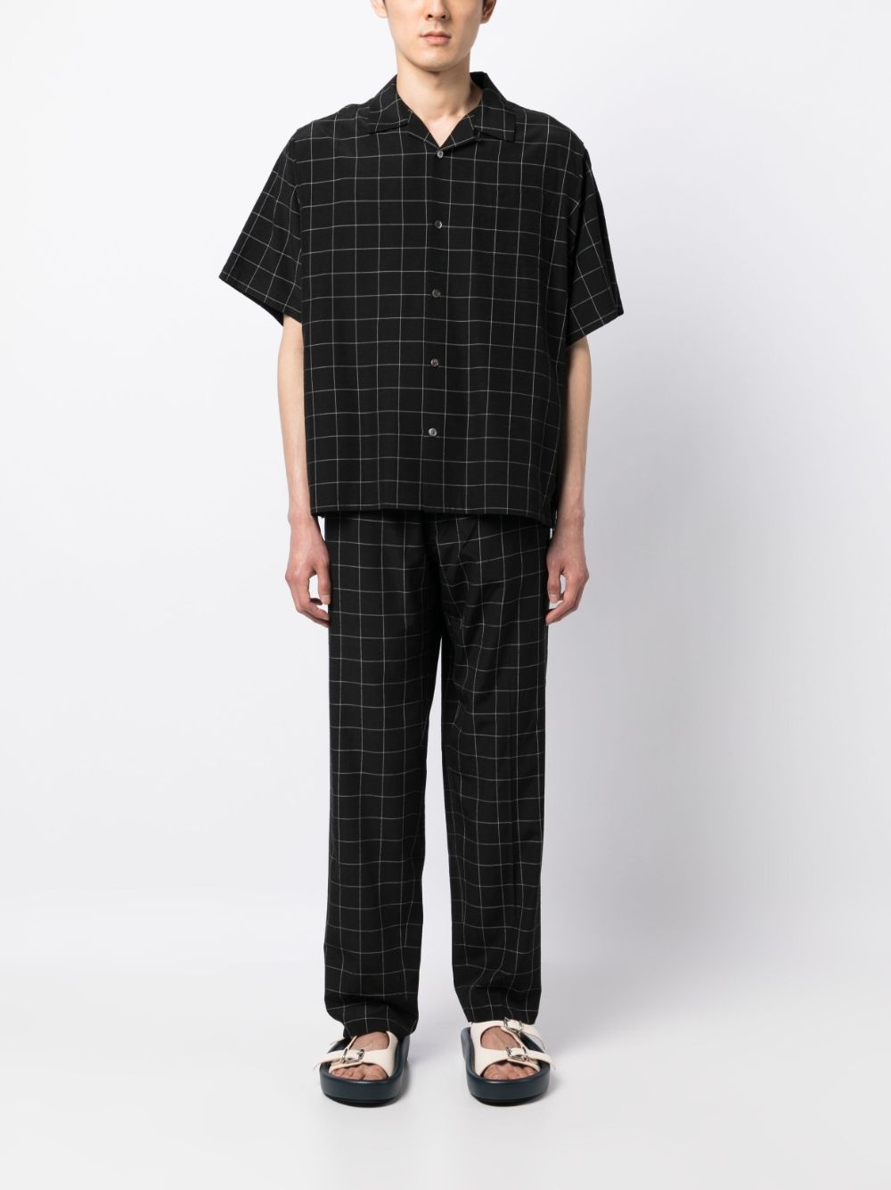 check-pattern silk-blend shirt - 2