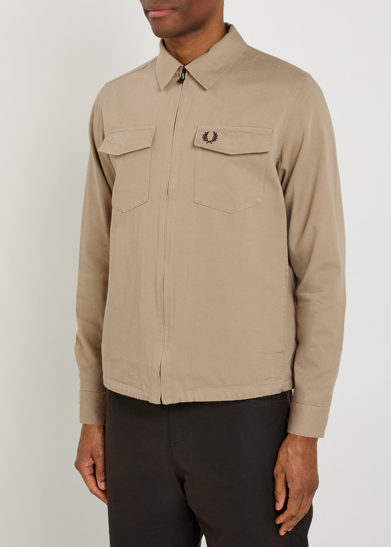 Fred Perry Fred Perry Logo-embroidered Cotton-twill Overshirt outlook