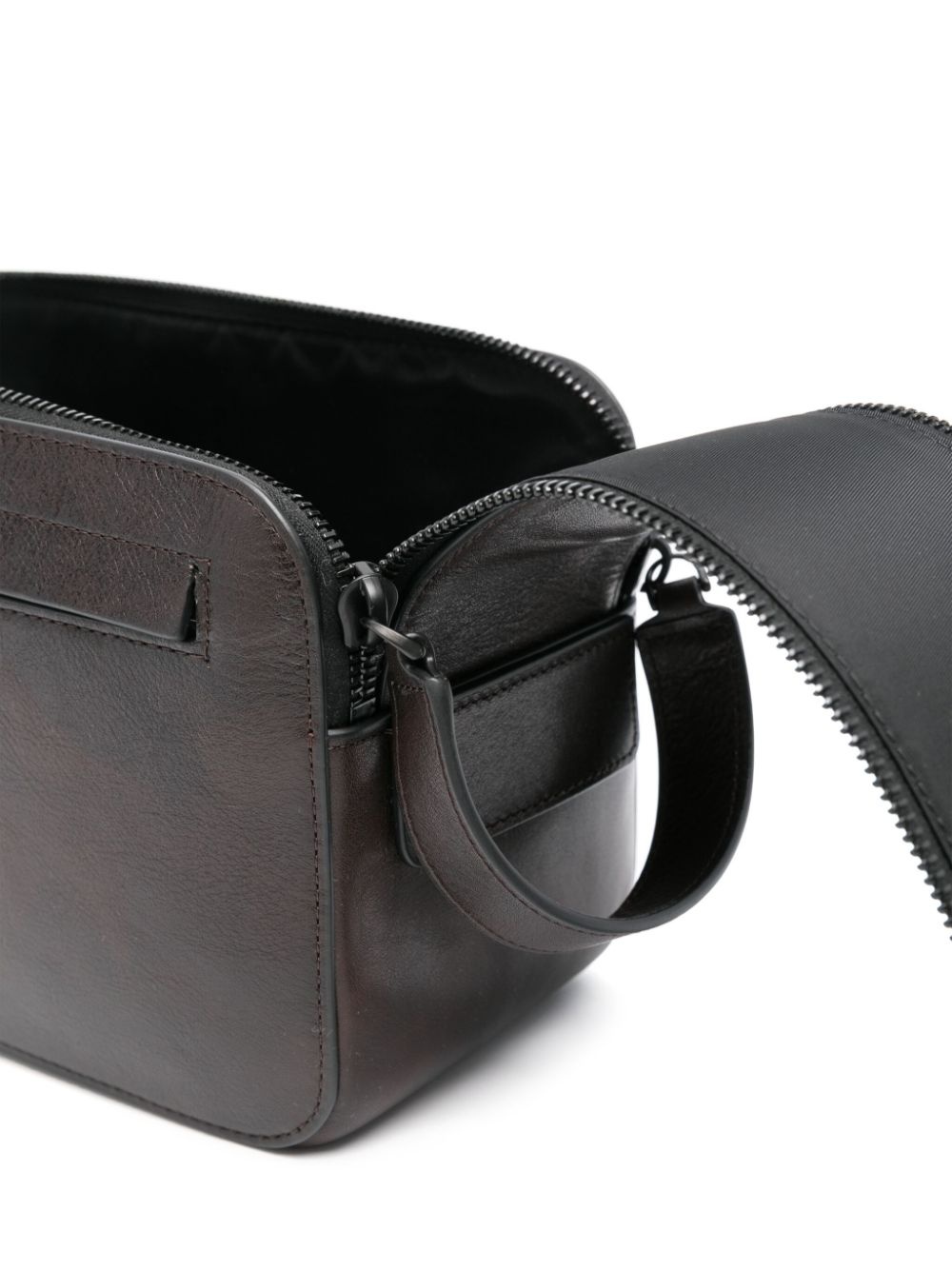 double-zip leather wash bag - 3