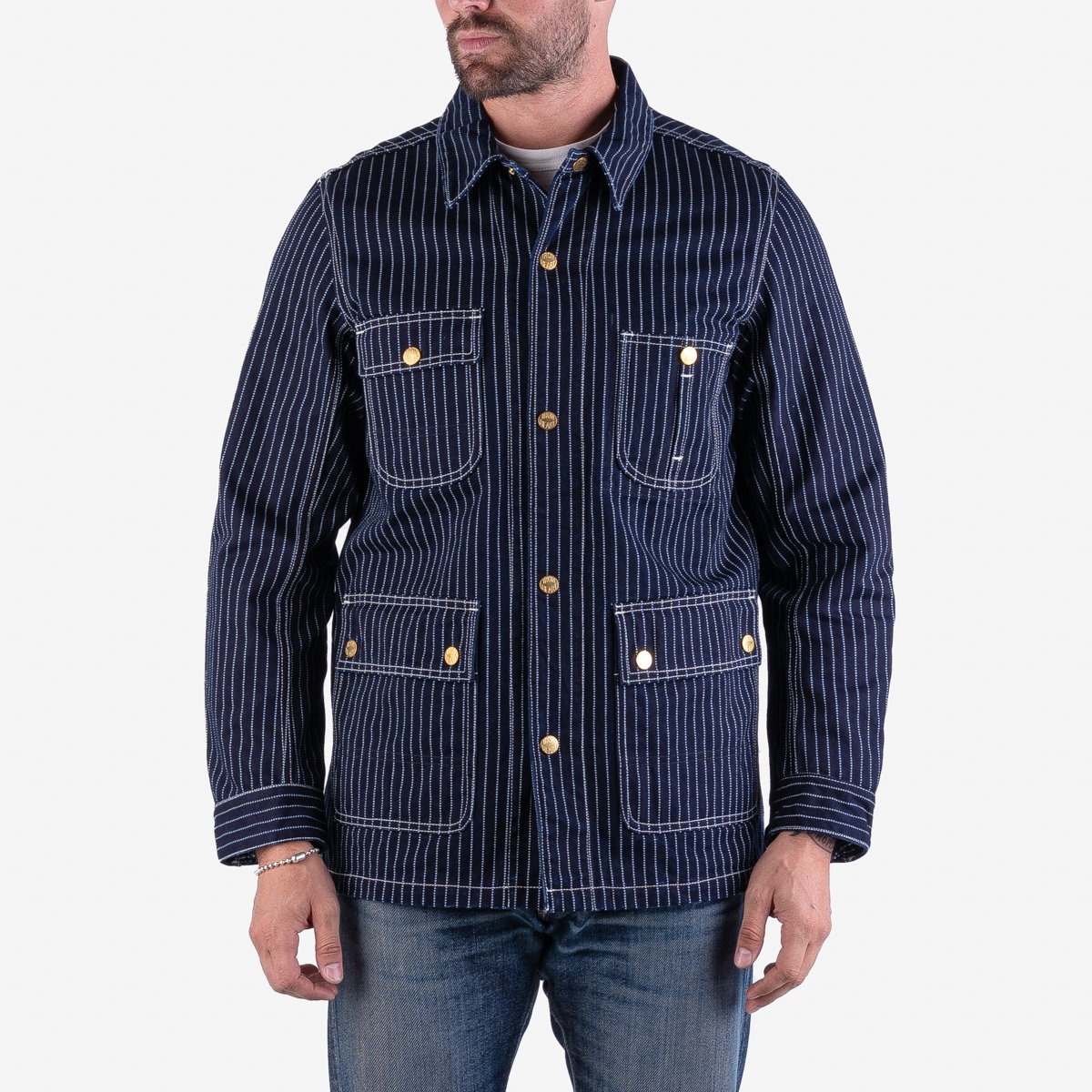 IHJ-120-IND 12oz Wabash Chore Jacket - Indigo - 2