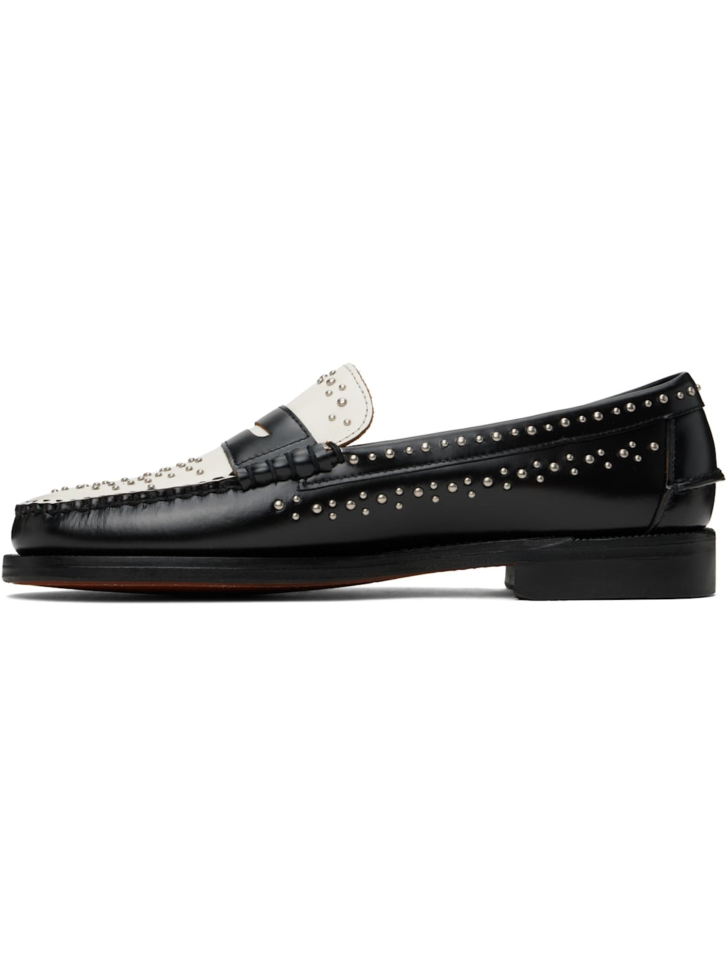 Black & White Dan Studs Loafers - 3