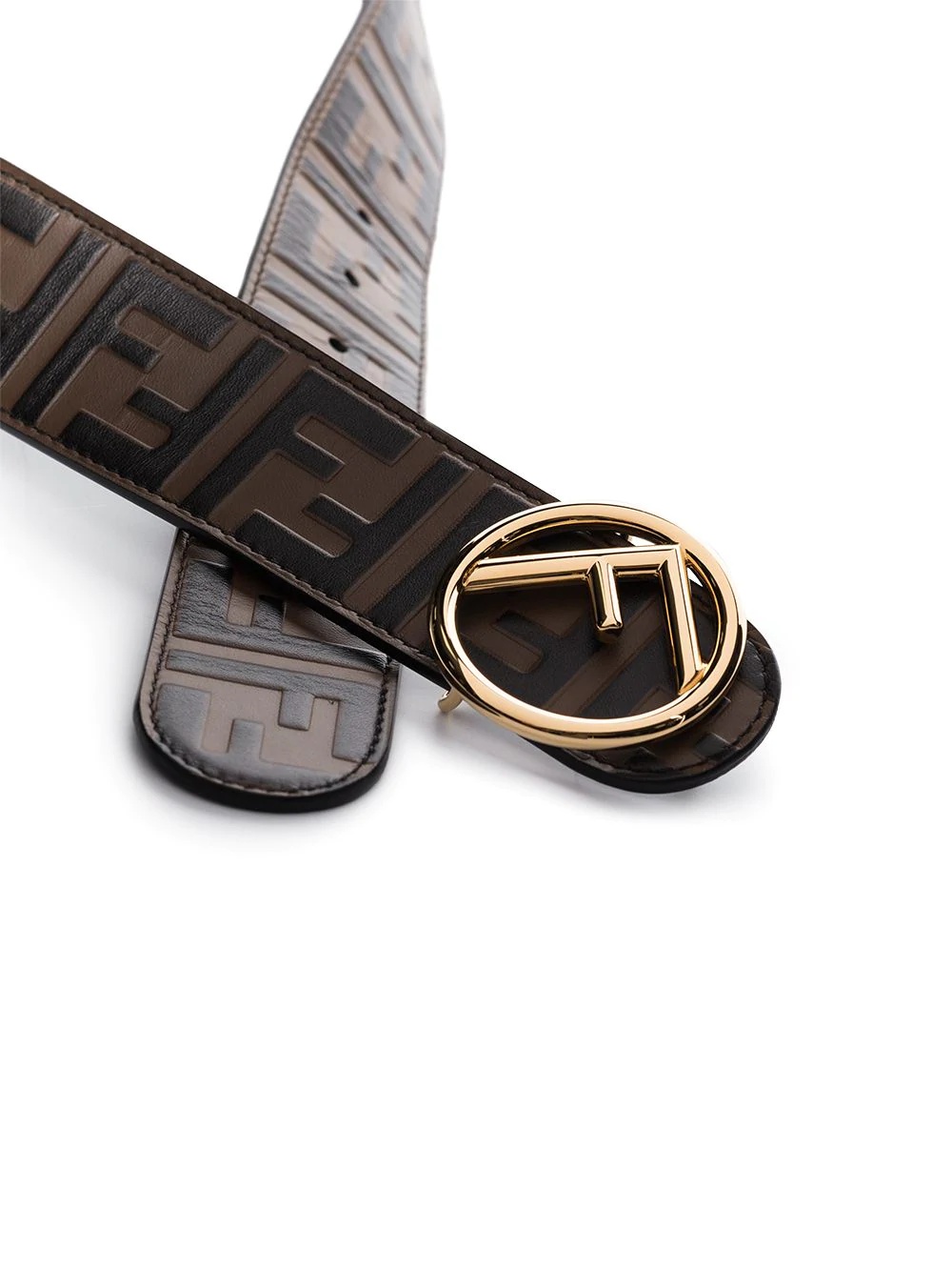 logo-print leather belt - 3