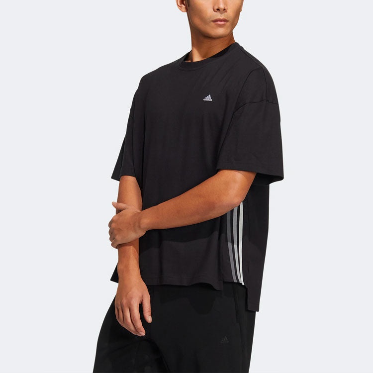 adidas Solid Color Sports Short Sleeve Tee 'Black' HC9979 - 3