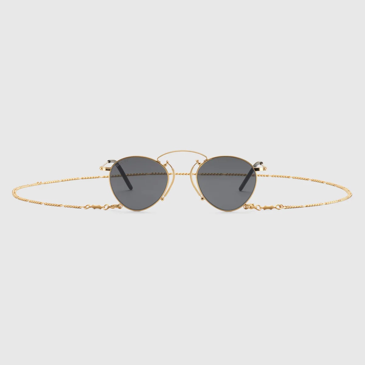 Pince-nez round-frame sunglasses - 1