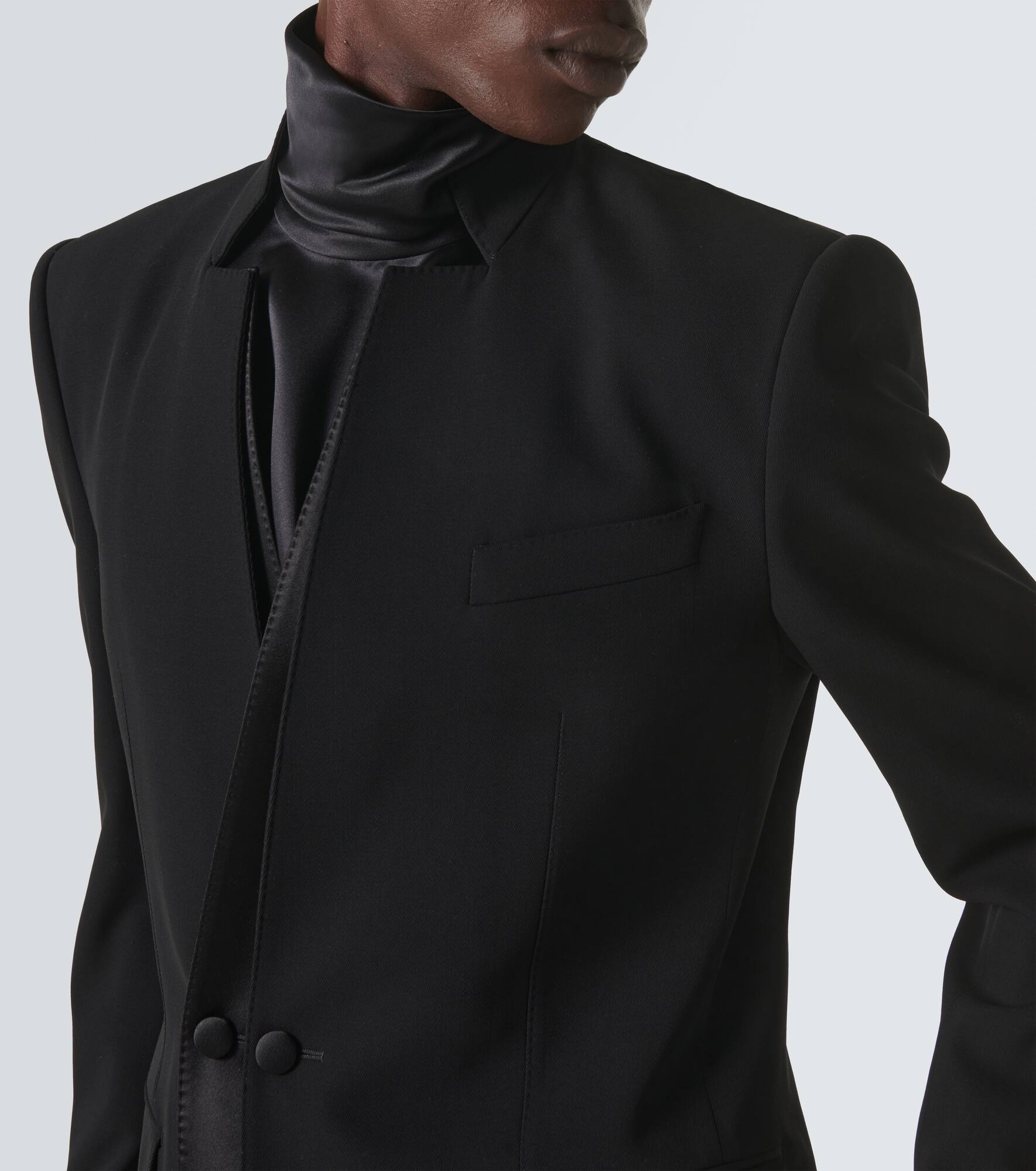 Wool-blend gabardine blazer - 5