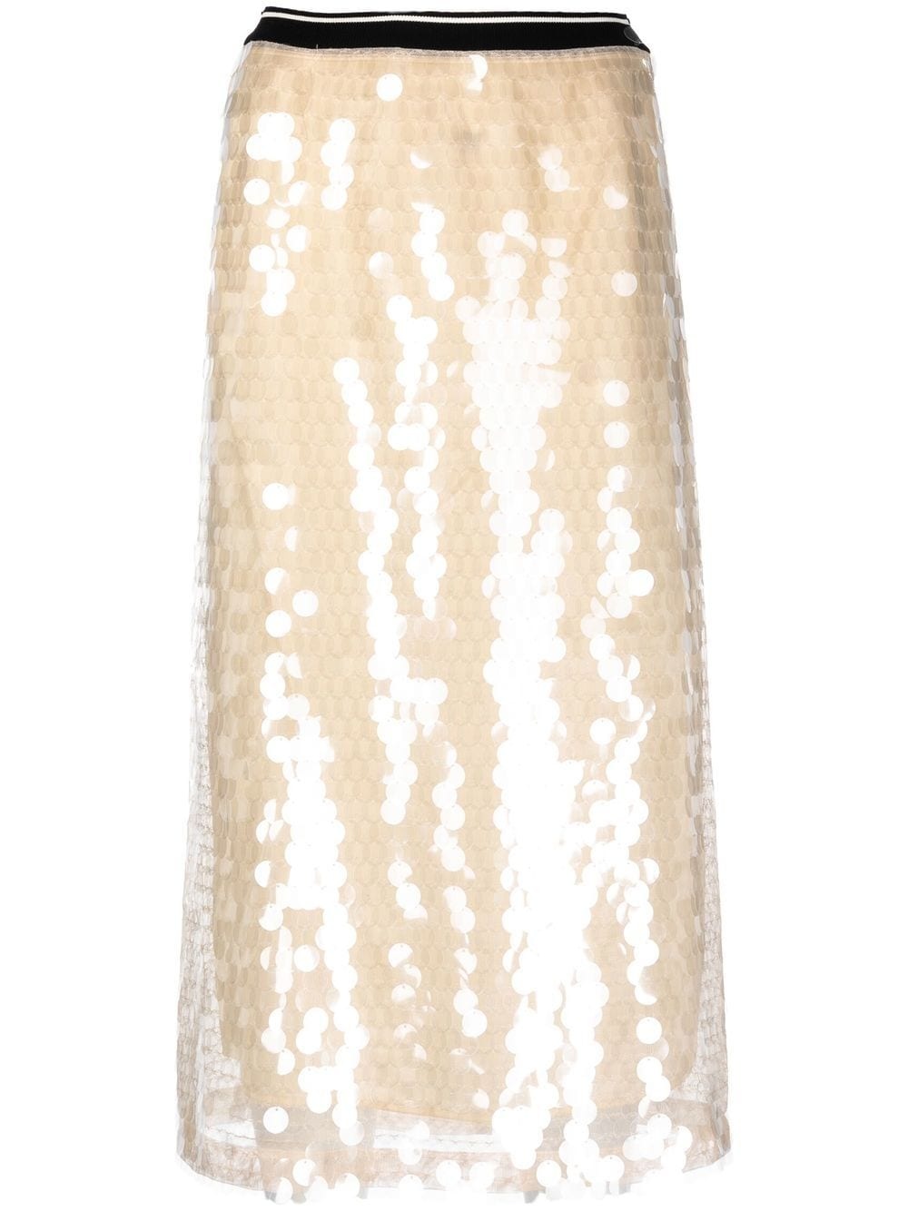 sequin-embellished high-waisted skirt - 1