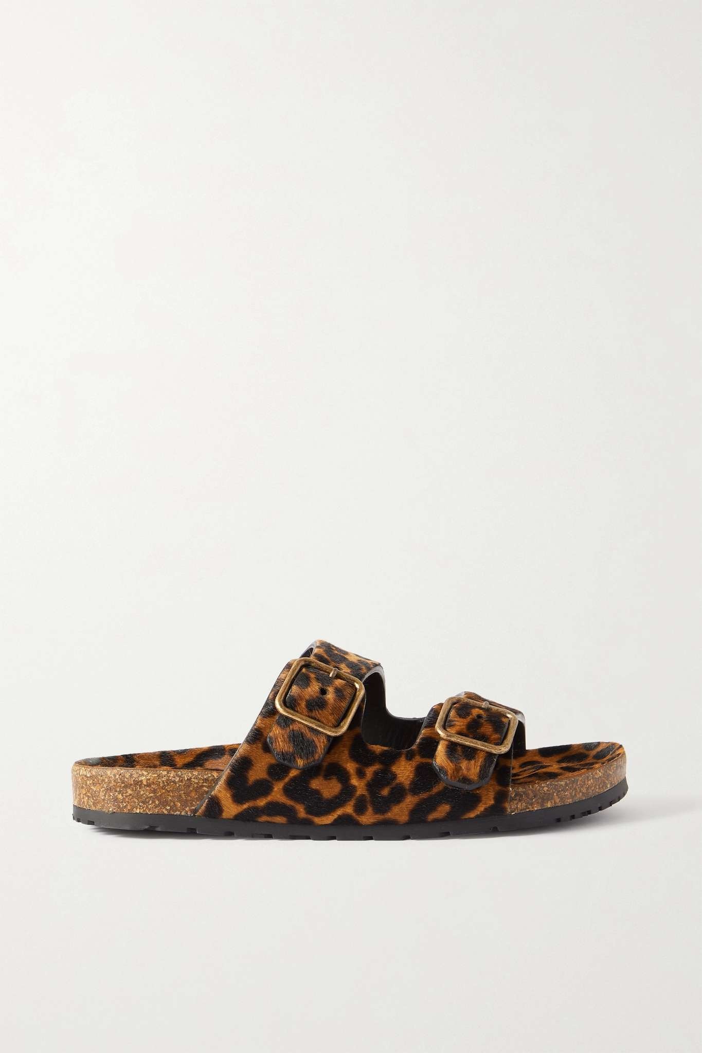 Jimmy leopard-print calf hair sandals - 1