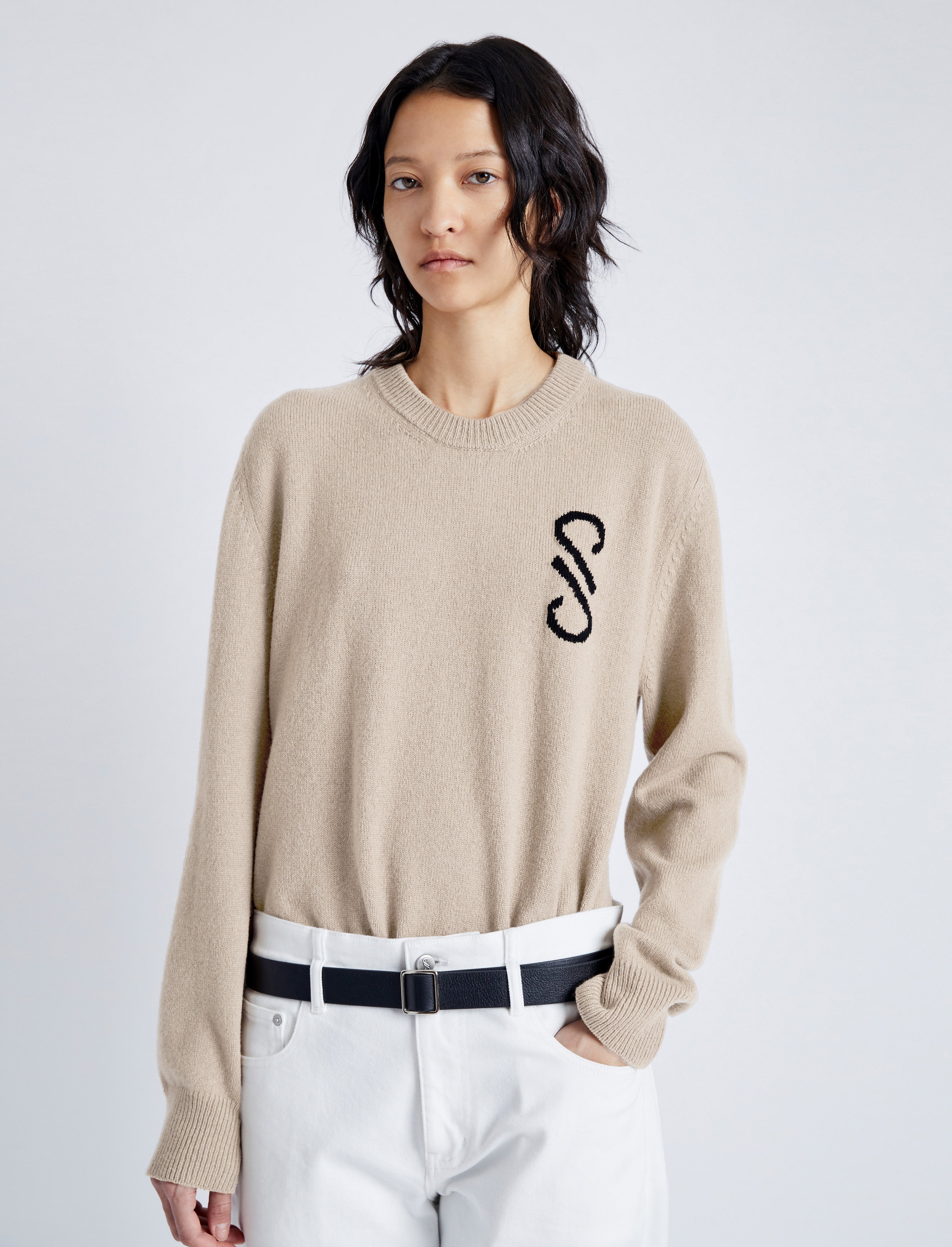 Harrison Monogram Sweater in Wool Jacquard - 5