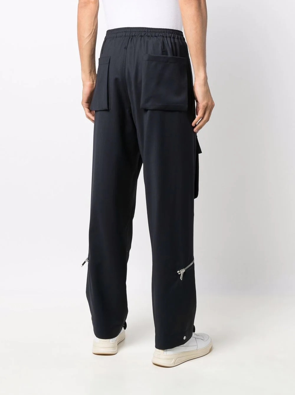 zip-detail straight-leg trousers - 4