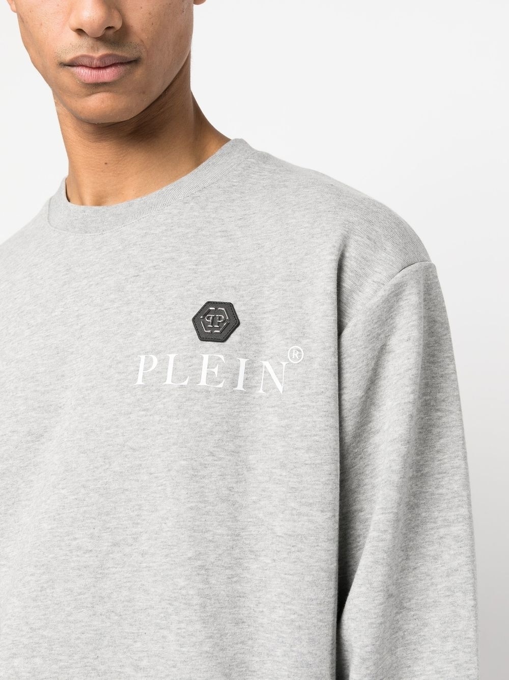 logo-plaque crew neck jumper - 5