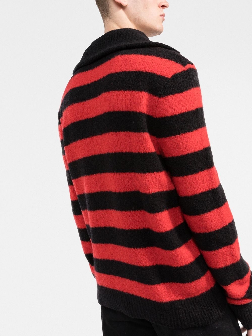 horizontal stripe knitted quarter-zip jumper - 3