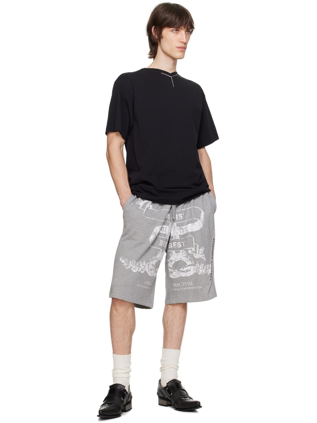 Black V-Neck T-Shirt - 4
