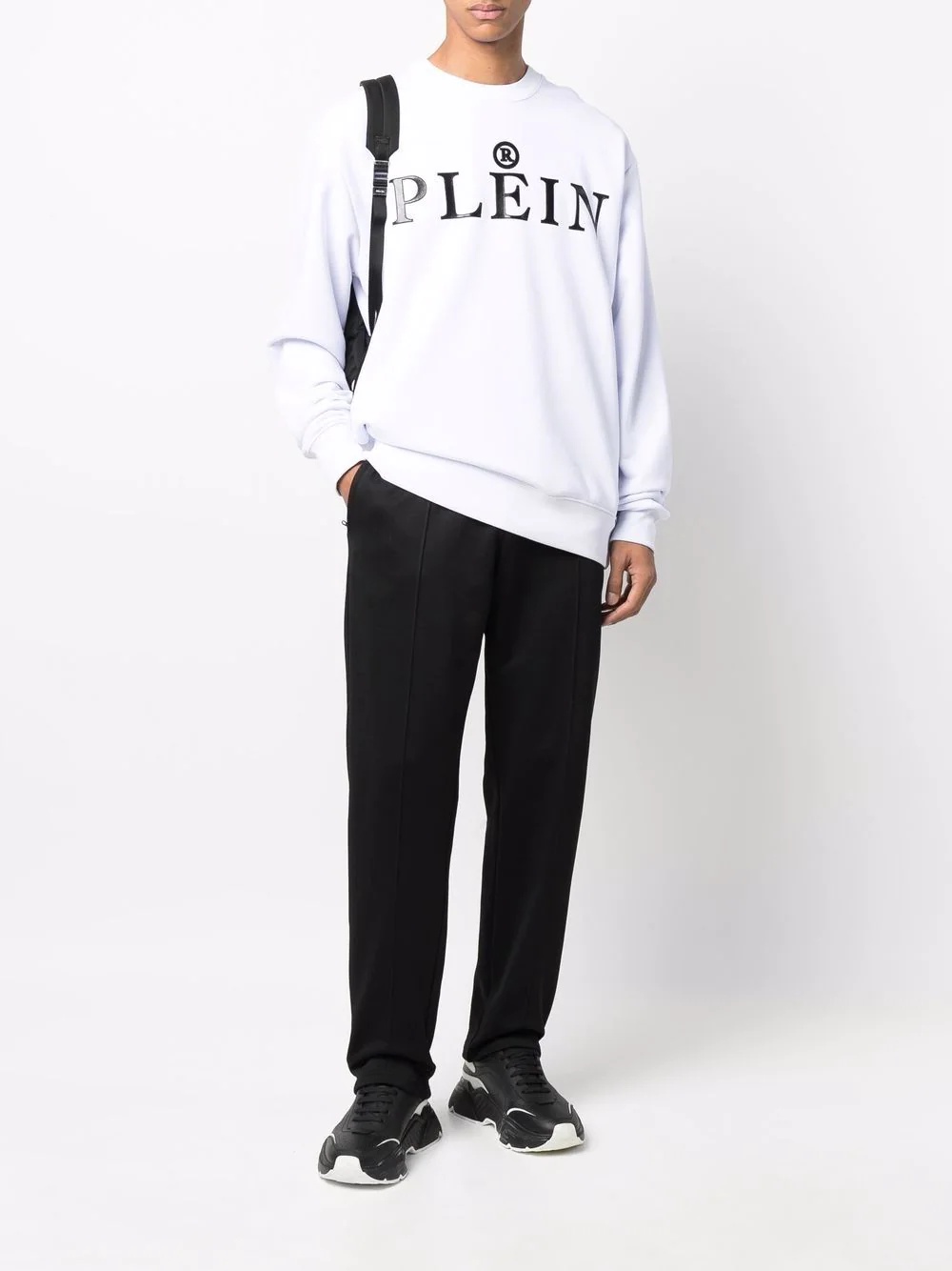 logo crew-neck sweatshirt - 3
