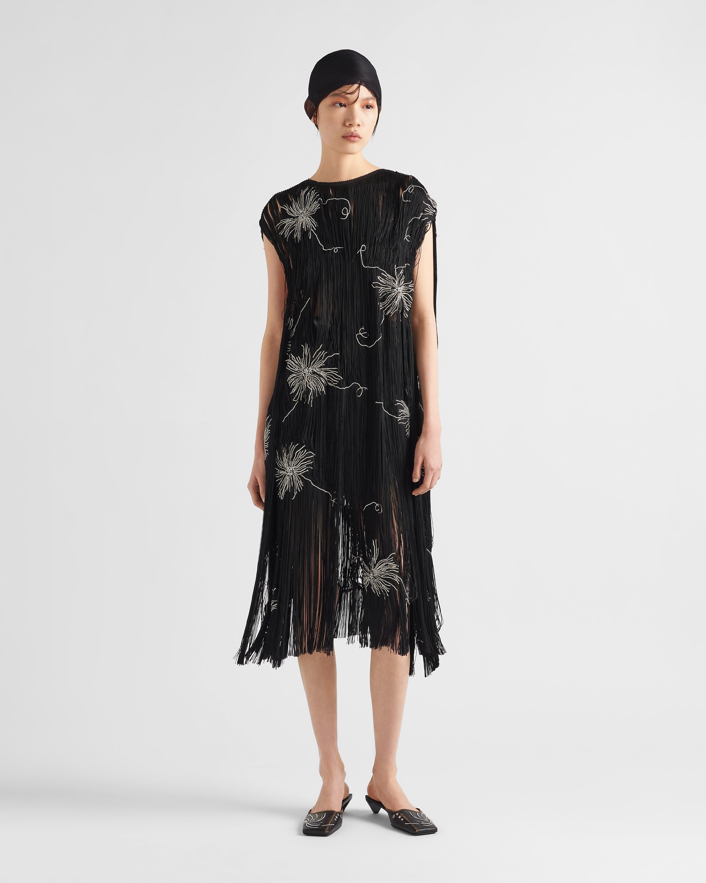 Embroidered dress with fringe - 2