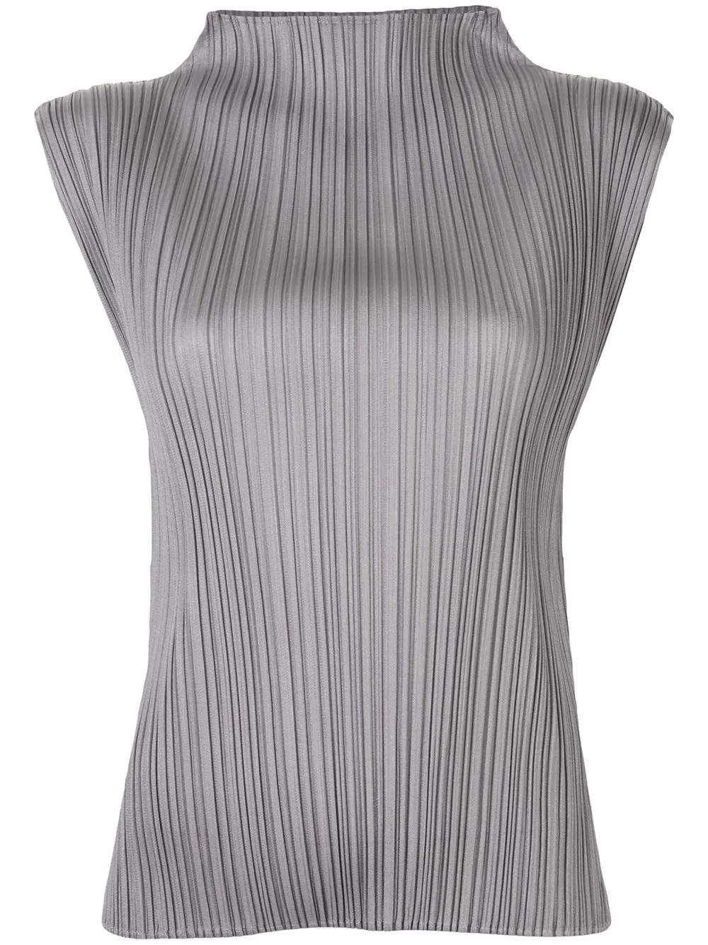 sleeveless pleated top - 1