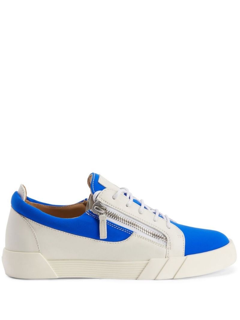 colour-block low-top sneakers - 1