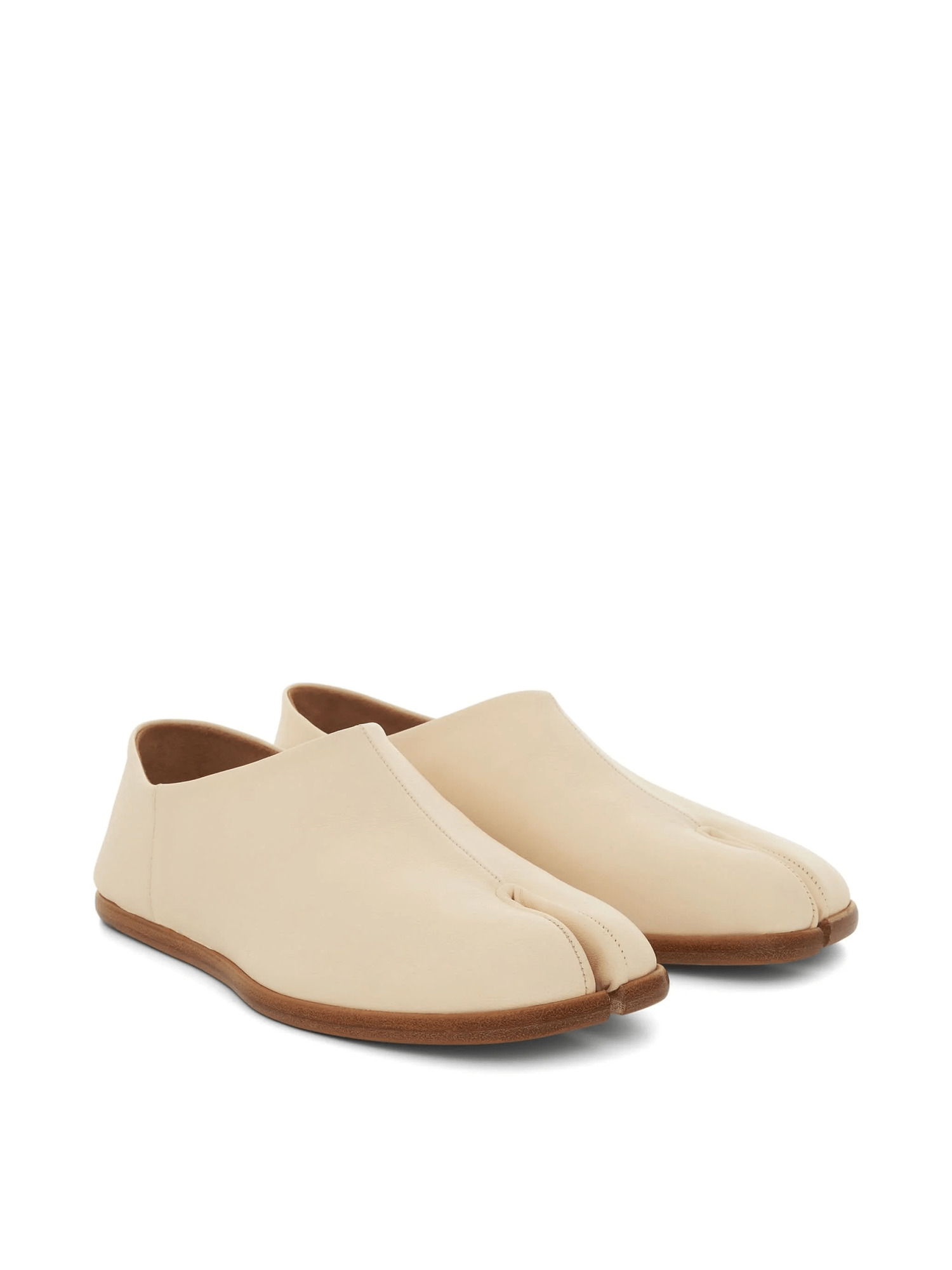 Tabi Toe Slip-On Loafers in White - 2