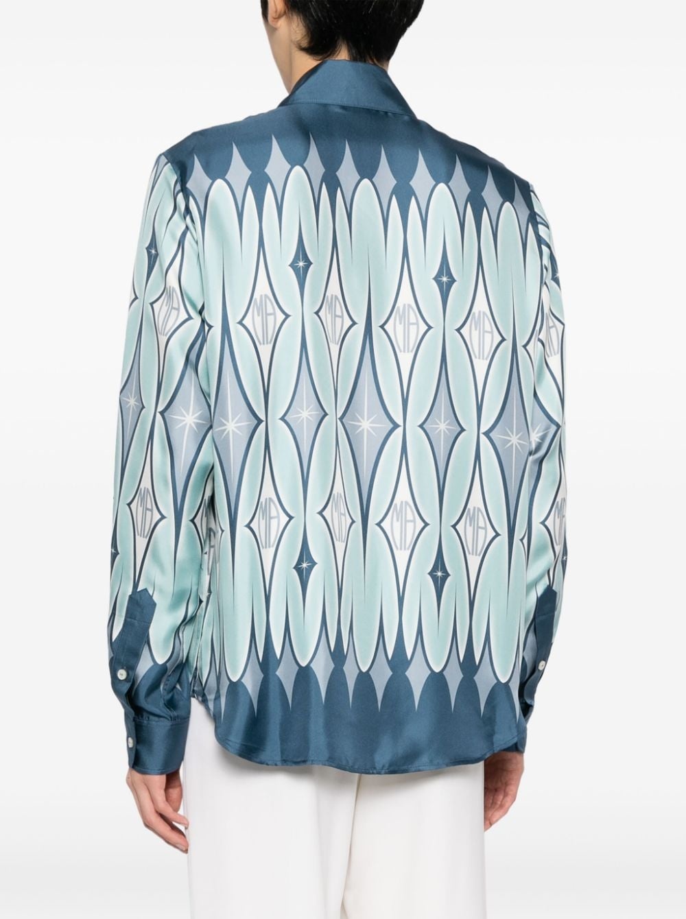 argyle-print silk shirt - 4