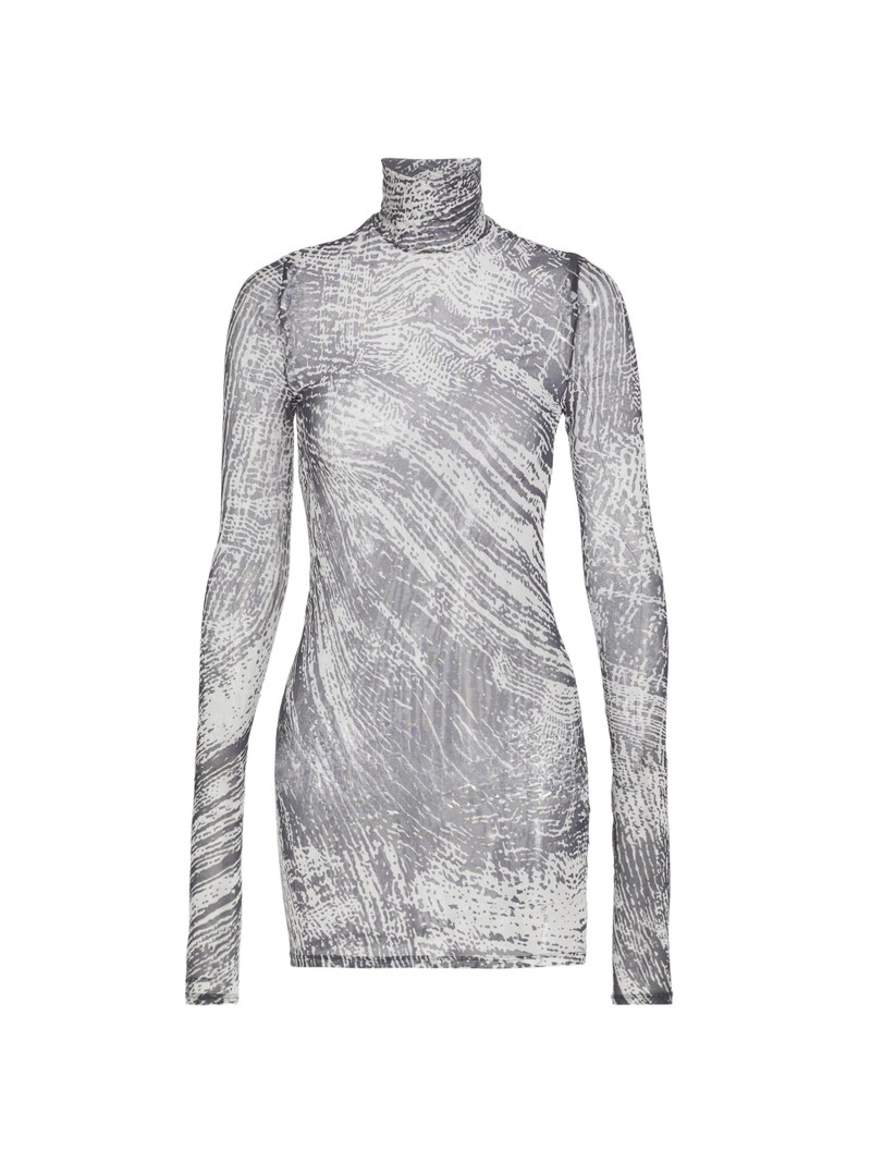 Women's Rio Stretch Tulle Turtleneck Top - Concrete 1