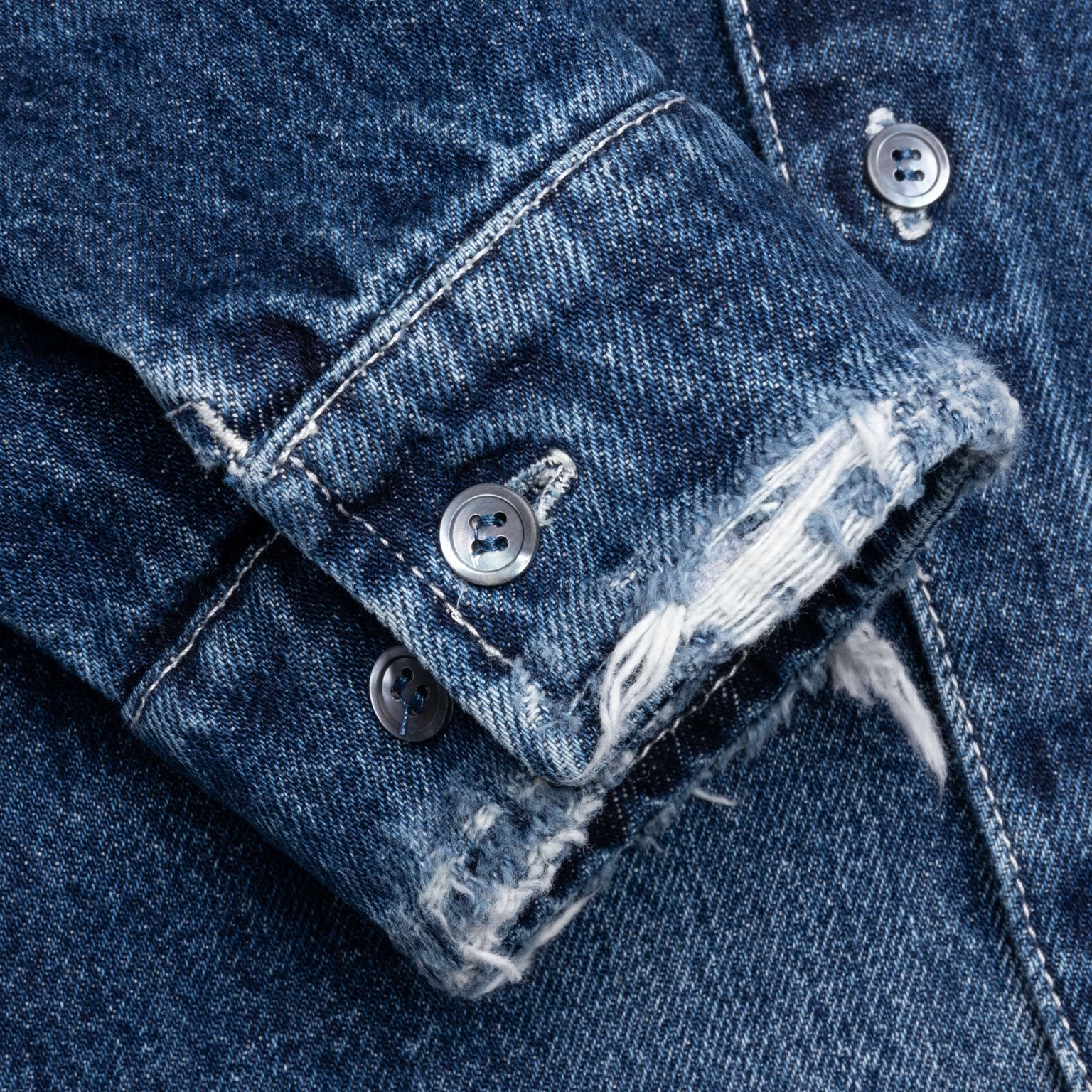 VIRGIN WOOL SHIRT WITH KNITTED PATCHES - DEEP BLUE - 5