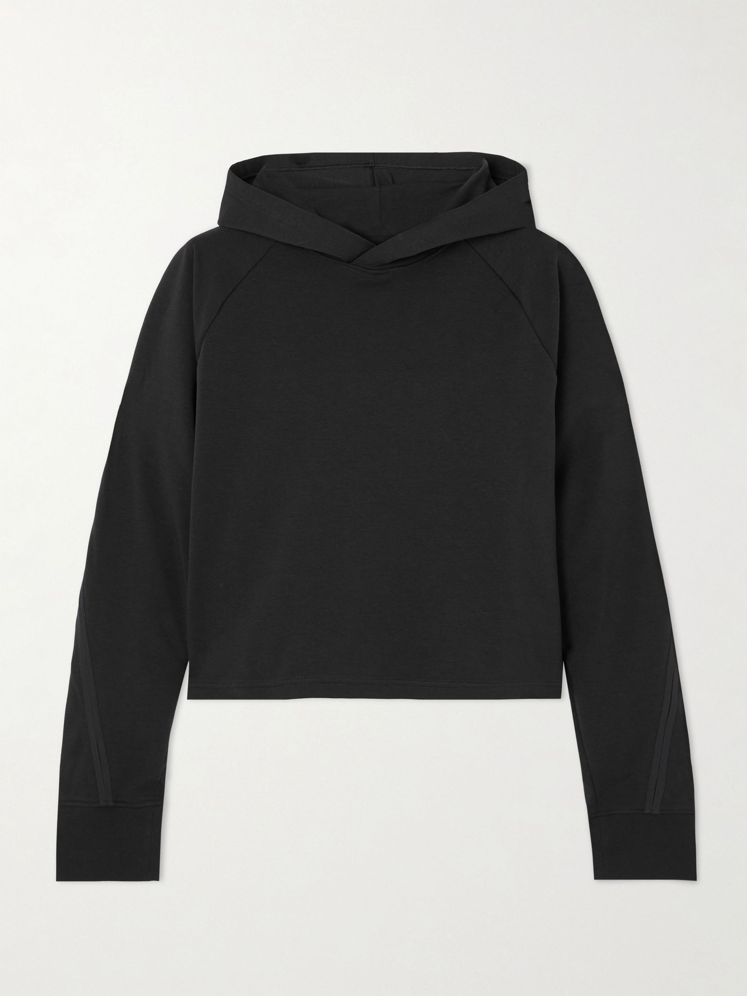 Studio cropped jersey hoodie Black - 1