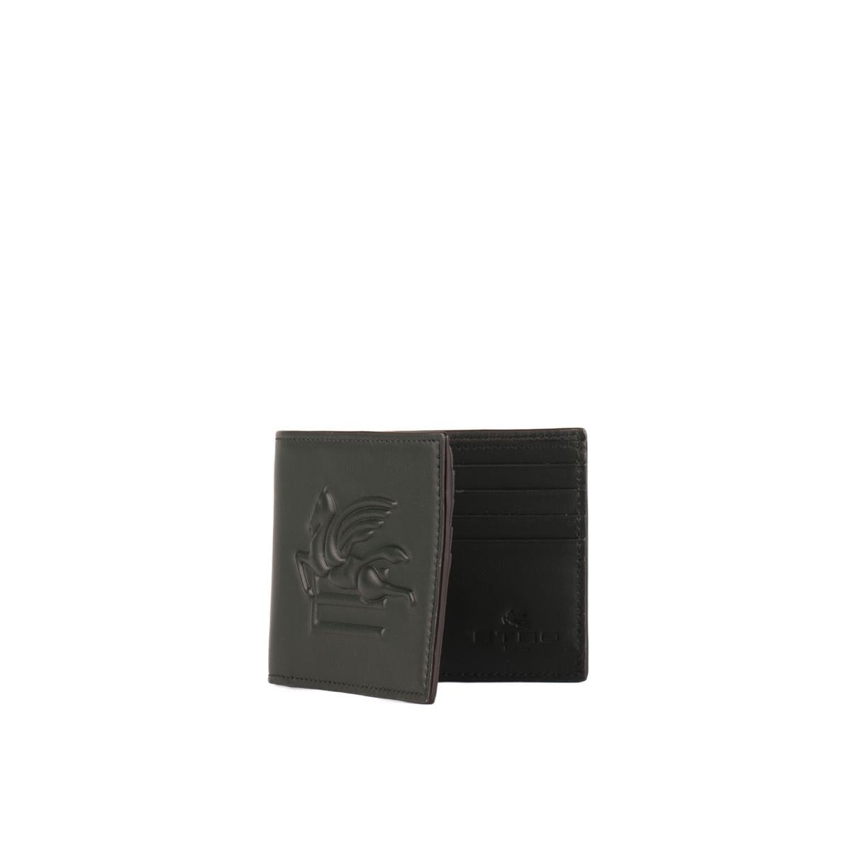 ETRO GREEN EMBOSSED LOGO WALLET - 1