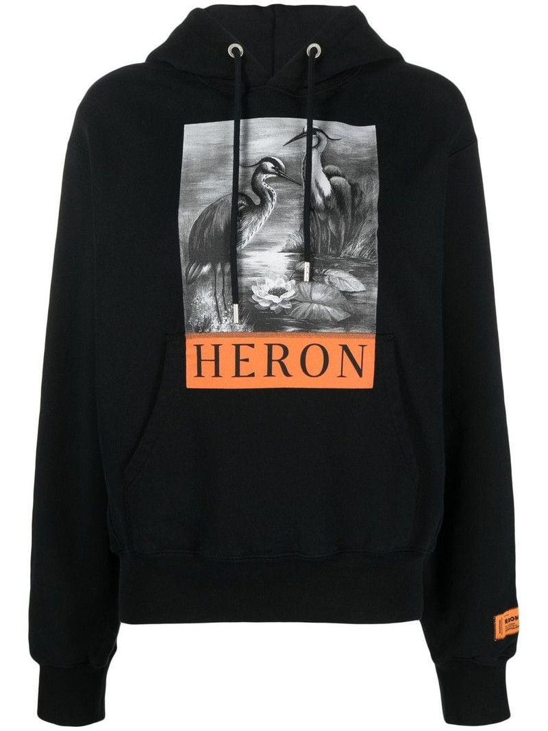 photograph-print drawstring hoodie 1