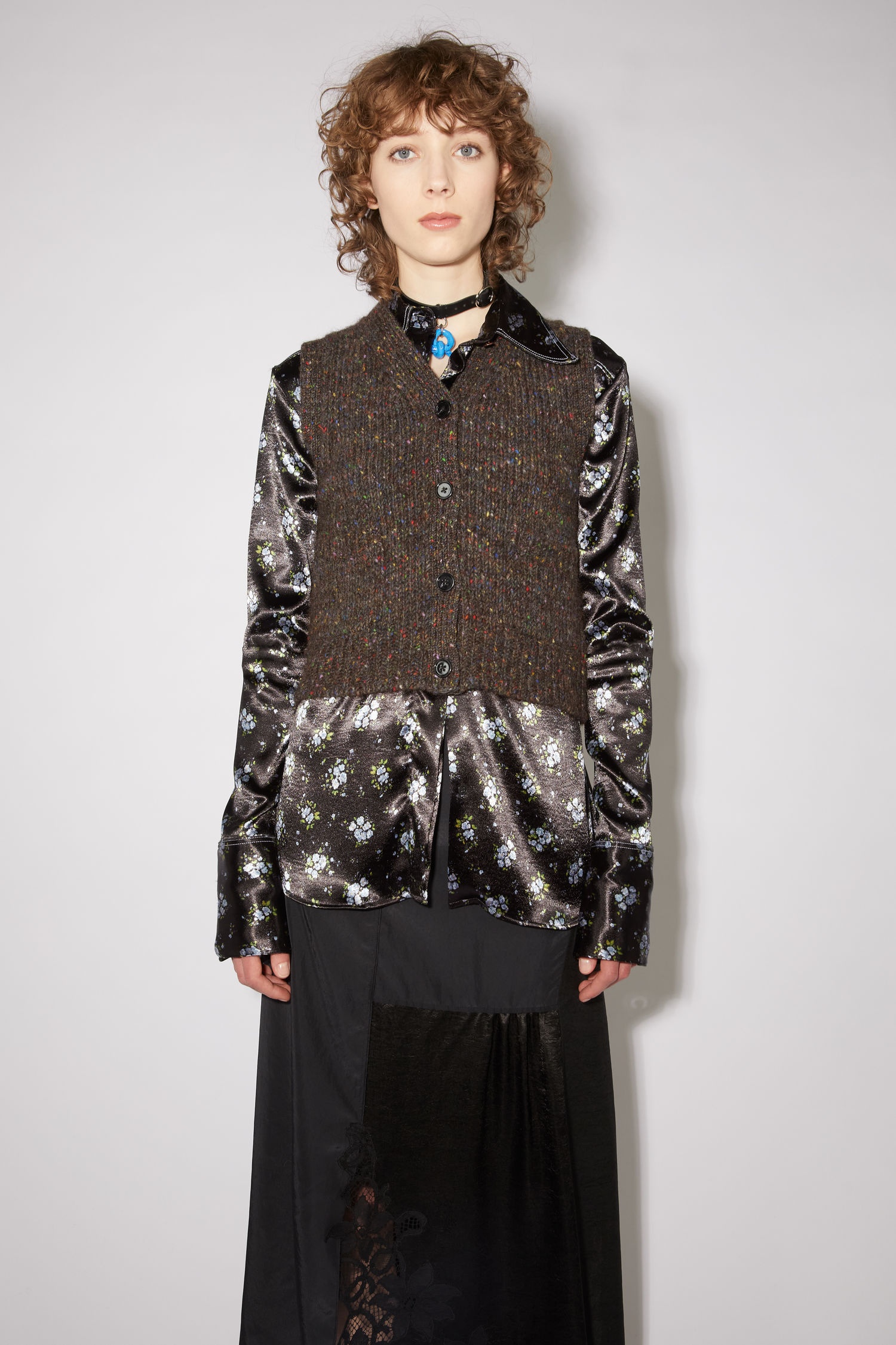 Blanket knit gilet - Dark grey - 2