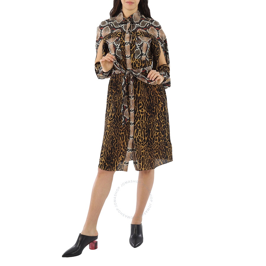 Burberry Ladies Animal Print Shirt-style Dress - 4