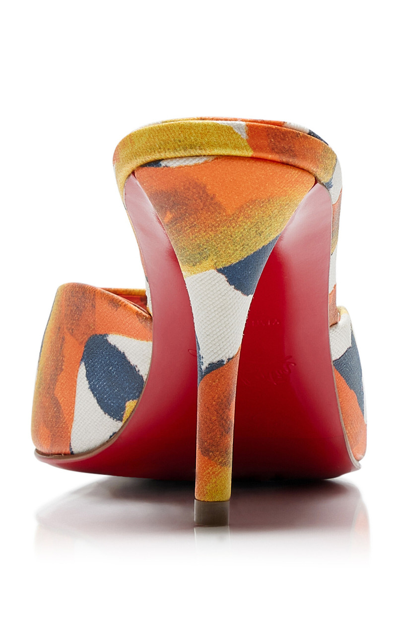 Christian Louboutin Miss Z 80mm Printed Toile Mules multi outlook