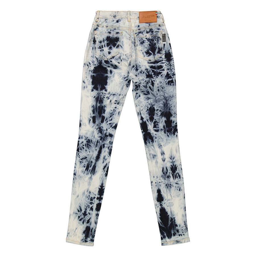 Philipp Plein Bleached Denim High-Waist Jeggings - 2