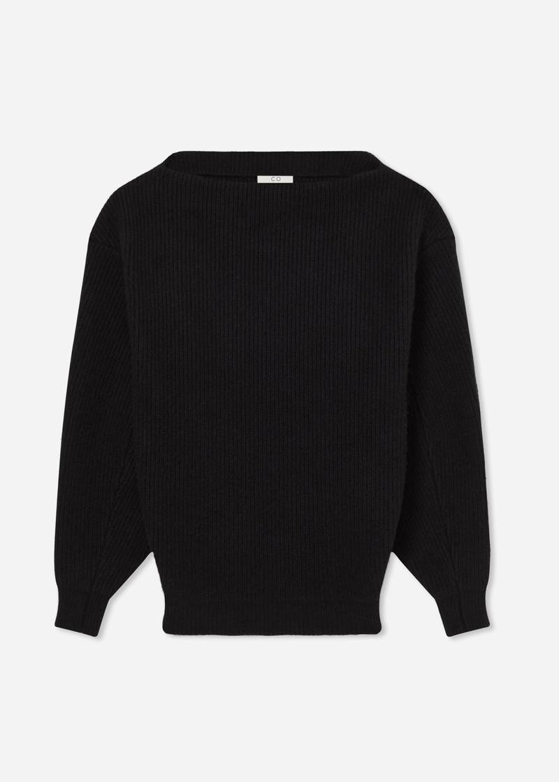 Oversized Boatneck Sweater in Wool Cashmere 1