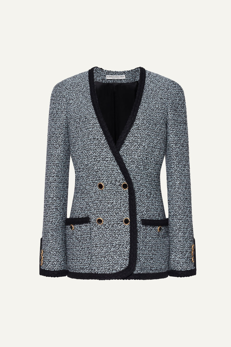 SEQUIN TWEED DOUBLE BREASTED JACKET 1