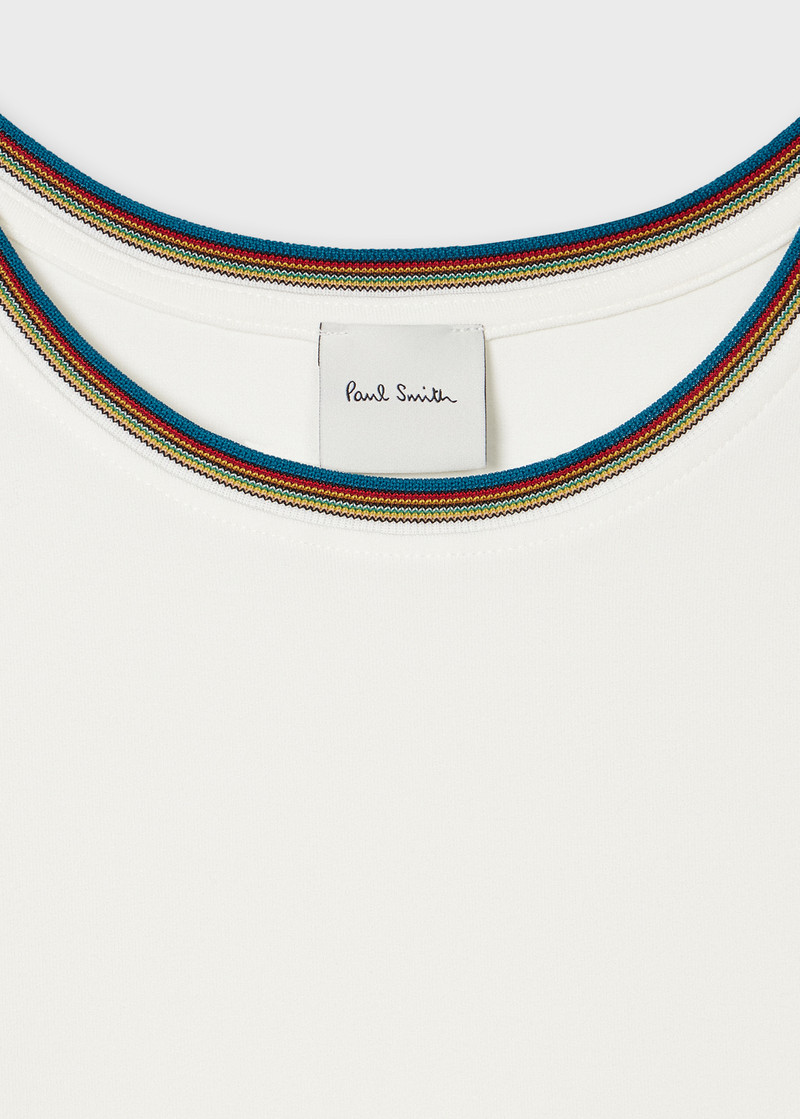 Paul Smith Women's Ivory Viscose Top with 'Signature Stripe' Trim outlook
