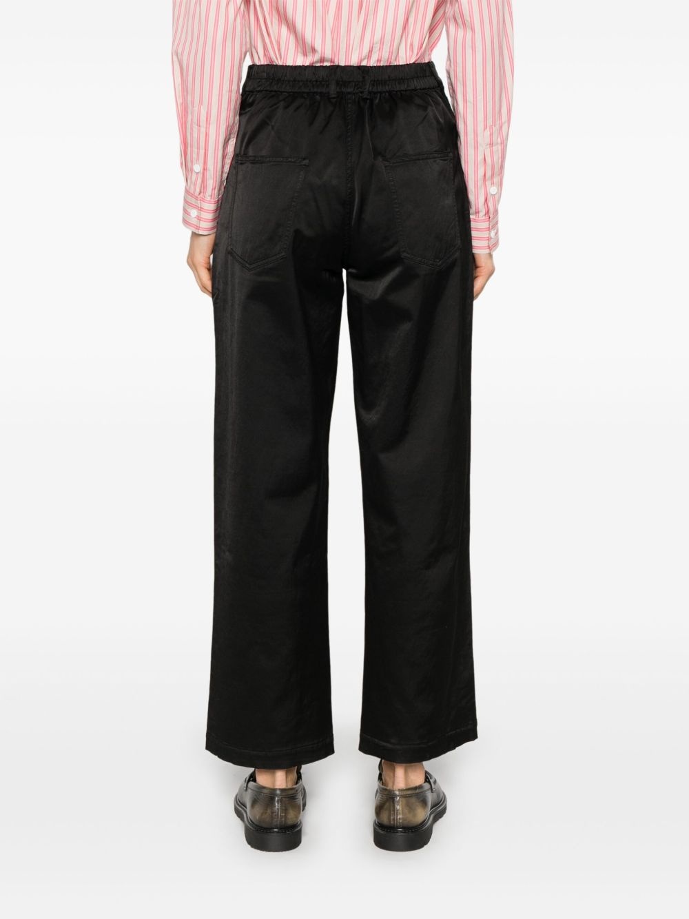satin straight-leg trousers - 4