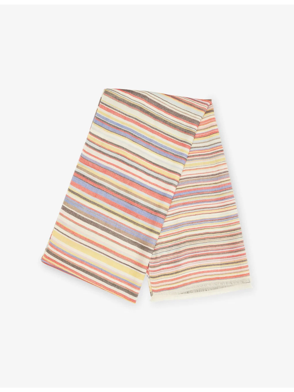 Signature Stripe-Pattern Wool and Silk-Blend Scarf - 1