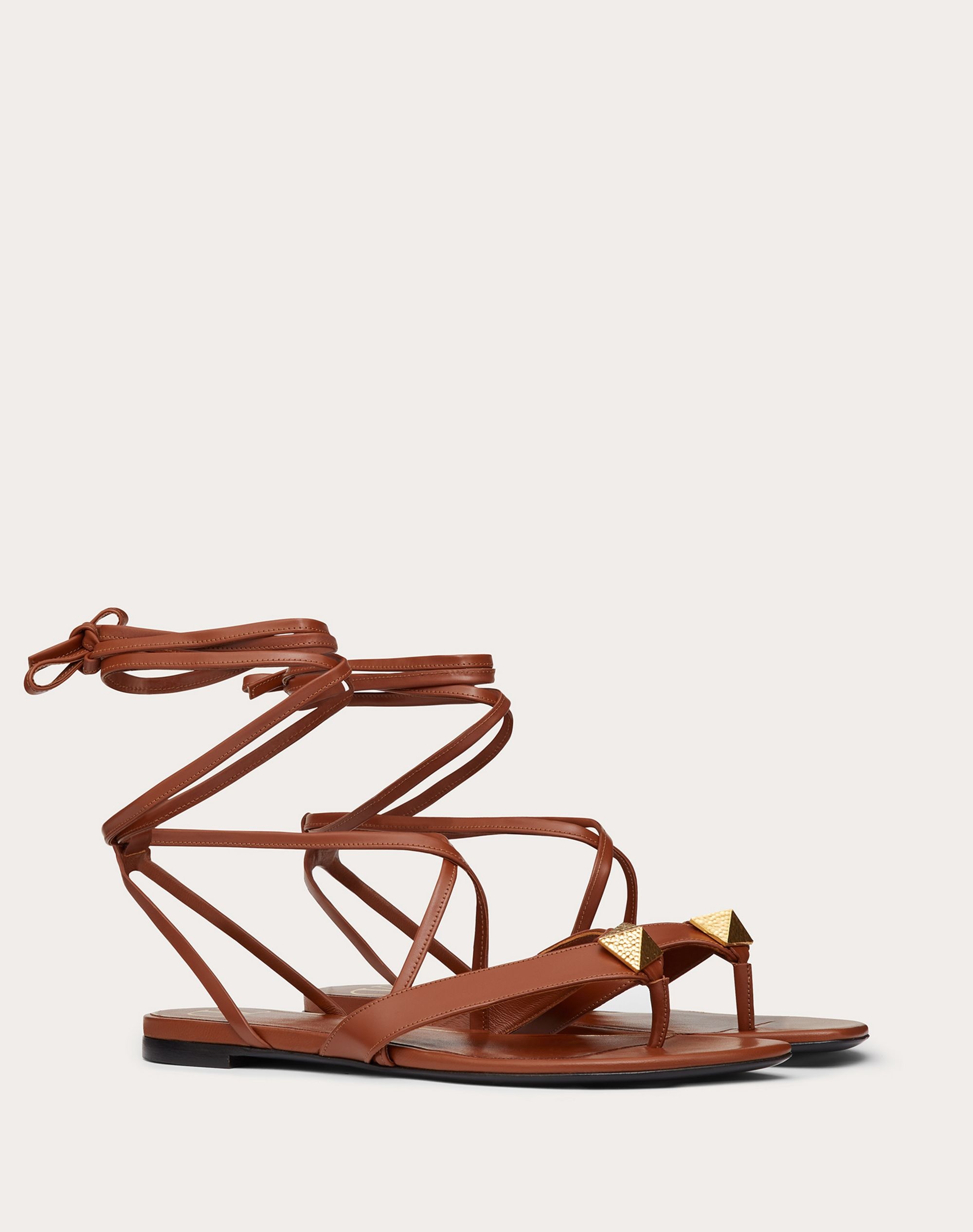 Roman Stud Flat Flip Flop Sandal in calfskin - 2