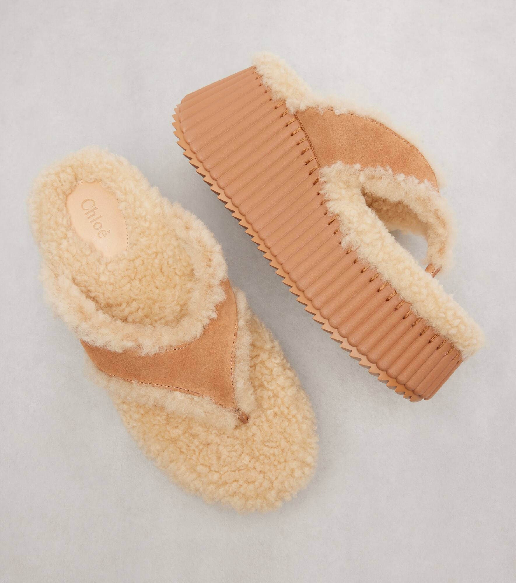 Nama 80 suede platform thong sandals - 5