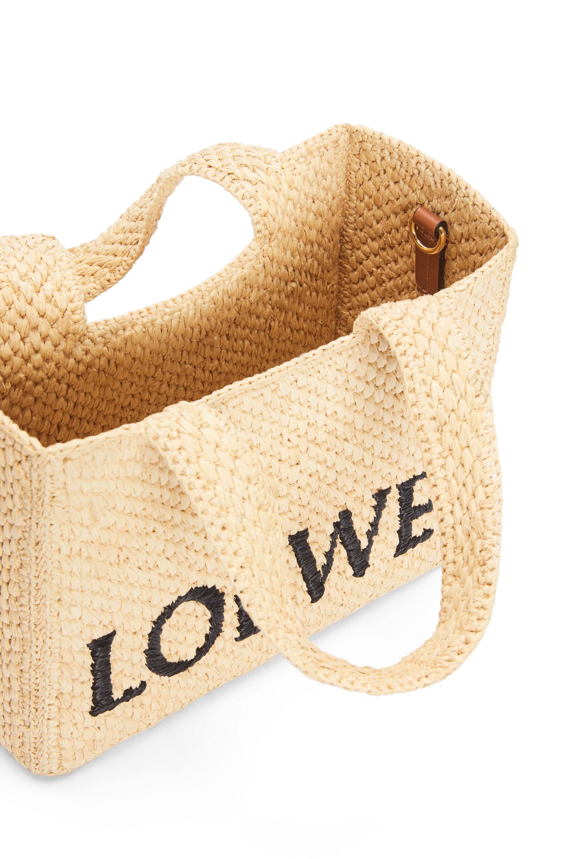 Small LOEWE Font Tote in raffia - 7